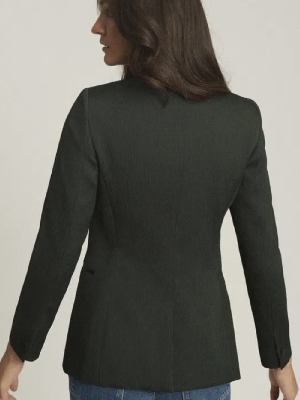 0/2 Reiss Neya Textured Tailored Fully Lined Blazer, Petrol Blue Hunter Green - Picture 3 of 14